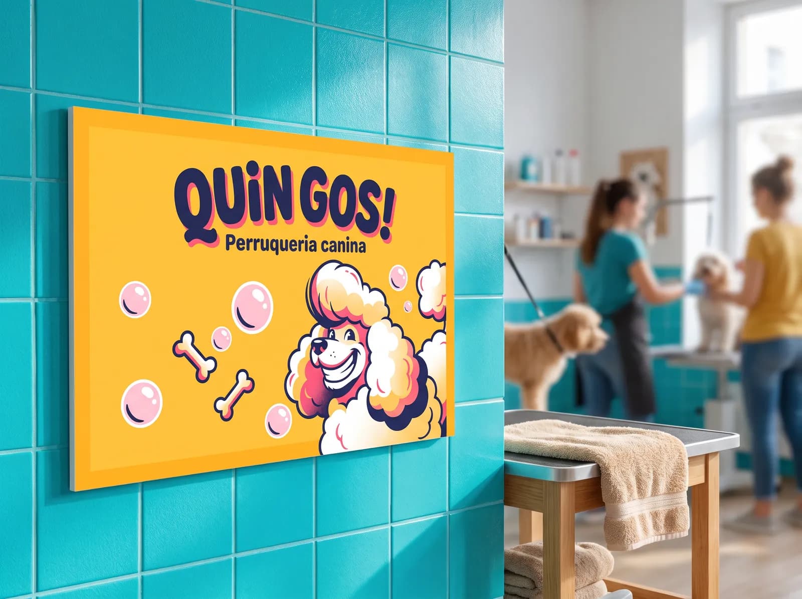 Exemple instal·lat amb la gràfica d’una perruqueria canina fictícia