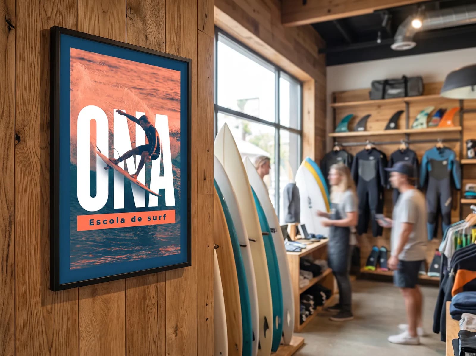 Exemple instal·lat amb la gràfica d’una escola de surf fictícia