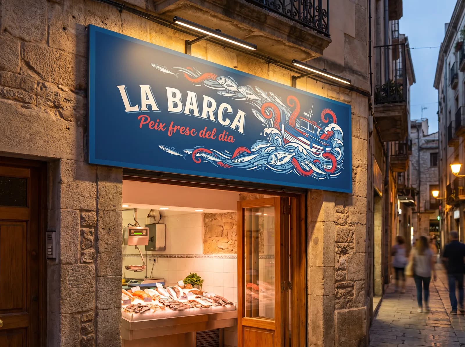 Exemple instal·lat amb la gràfica d’una peixateria fictícia
