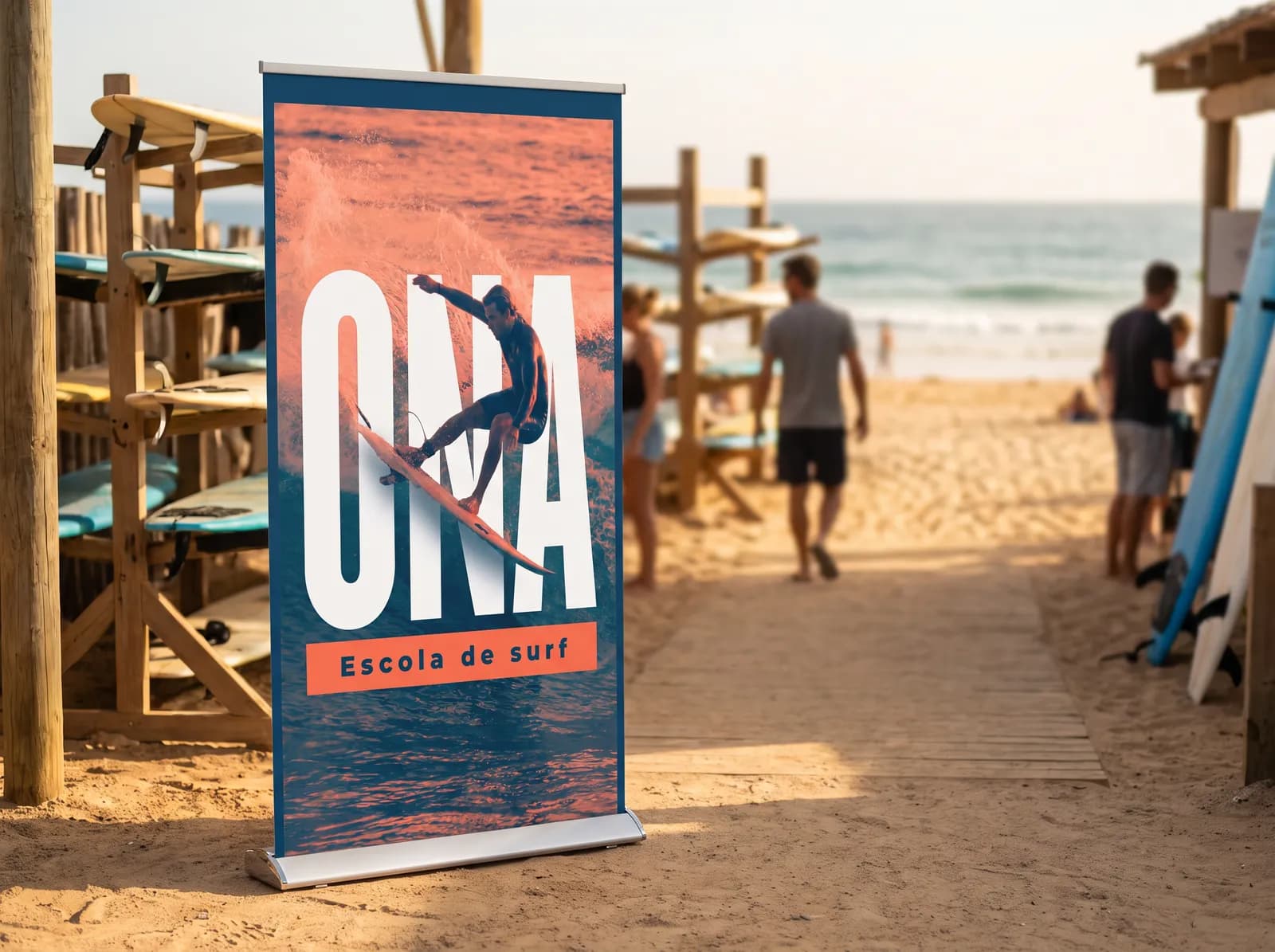 Ejemplo instalado con el gráfico de una escuela de surf ficticia