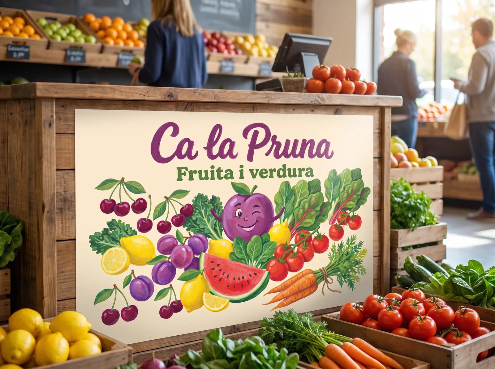 Exemple instal·lat amb la gràfica d’una fruiteria fictícia