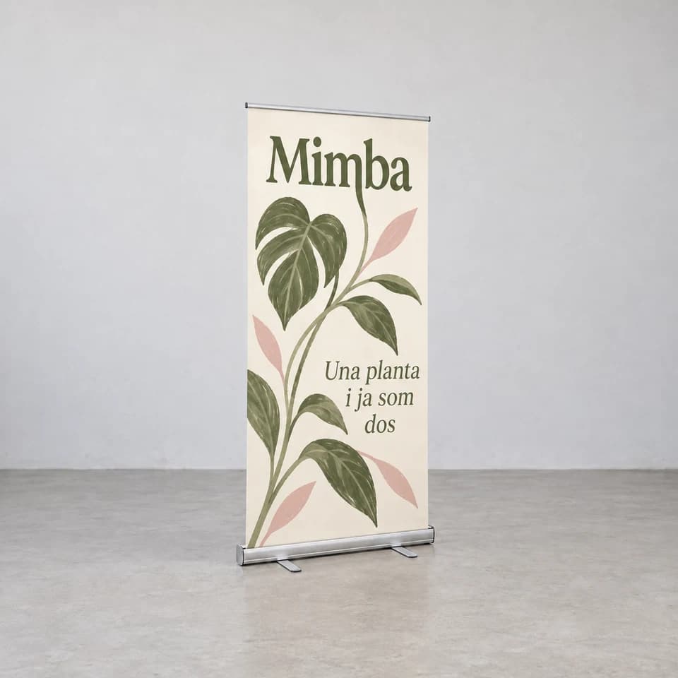 Roll-up completo. Una composición botánica para una tienda de plantas.